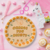 オレンジユーエレガントレディトレンディー柑橘系ベビーシャワー ペーパープレート (パーティー)