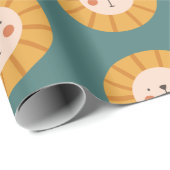 オレンジライオンフラワーグリーンラッピング紙 ラッピングペーパー (ロールコーナー)