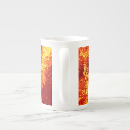 オレンジライオン顔 ボーンチャイナマグカップ (裏面)