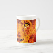 オレンジライオン顔 ボーンチャイナマグカップ (正面右)