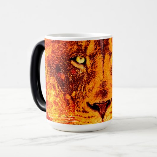 オレンジライオン顔 モーフィングマグカップ (正面左)