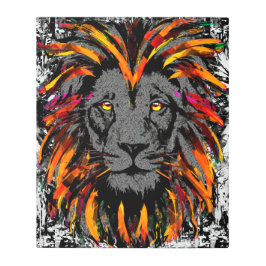 オレンジライオン – ライオンポートレートスケッチ – ライオン顔 メタルプリント