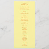 オレンジライトイエロー牡丹バラ結婚式 プログラム (裏面)