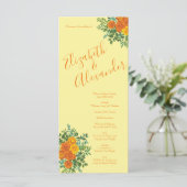 オレンジライトイエロー牡丹バラ結婚式 プログラム (スタンド正面)