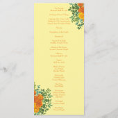 オレンジライトイエロー牡丹&バラ結婚式 プログラム (裏面)