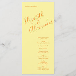 オレンジライトイエロー牡丹&バラ結婚式 プログラム