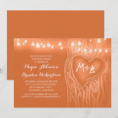 オレンジライトツリーのロマンチックリハーサルディナー 招待状 (正面/裏面)