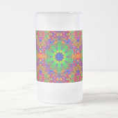オレンジライムグリーンおよび紫色は曼荼羅を主演します フロストグラスビールジョッキ (中央)