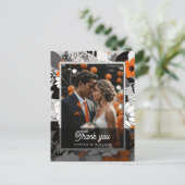 オレンジラインアート結婚の花の感謝してい写真 ポストカード (スタンド正面)