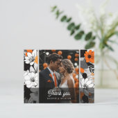 オレンジラインアート結婚の花の感謝してい写真 ポストカード (スタンド正面)