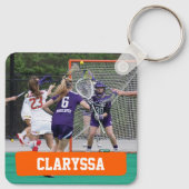 オレンジラクロスの棒とボールのブロック キーホルダー (裏面)