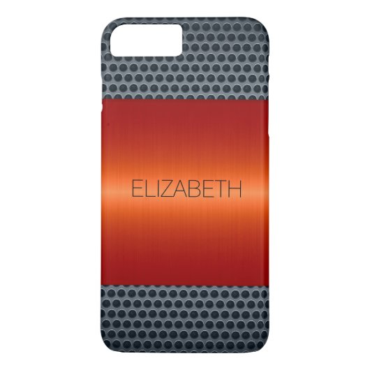 オレンジラグジュアリーステンレススチールメタルルック Case-Mate iPhoneケース (裏面)