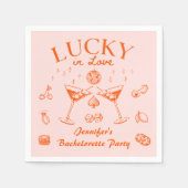 オレンジラッキーインラブカクテルバチェロレッテ スタンダードカクテルナプキン (正面)