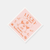 オレンジラッキーインラブカクテルバチェロレッテ スタンダードカクテルナプキン (角)