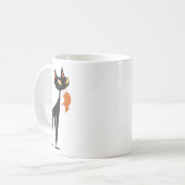 オレンジラットを保持する黒猫 コーヒーマグカップ (正面左)