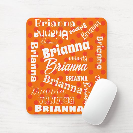 オレンジラバーポルカ点々のあるワパーソナライズされたードアート マウスパッド (マウス)