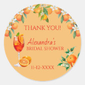 オレンジラブアットファーストスピリッツブライダルシャワー ラウンドシール (正面)