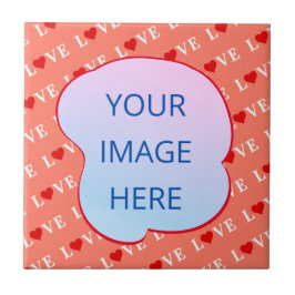 オレンジラブハート タイル