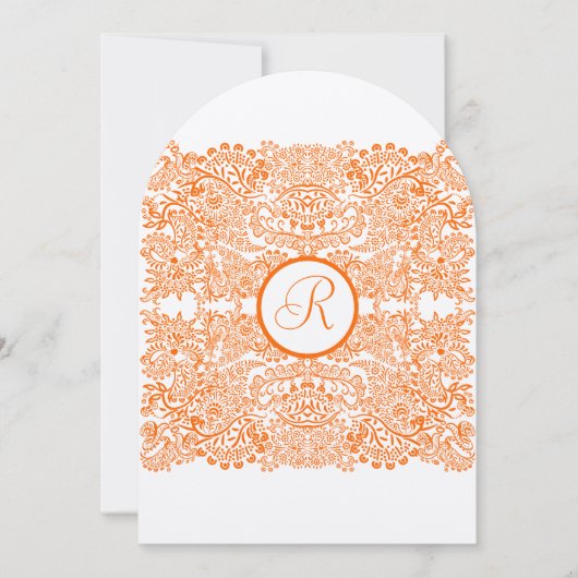 オレンジラブバード反射結婚式招待状 招待状 (正面)