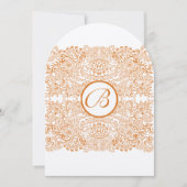 オレンジラブバード反射結婚式招待状 招待状 (正面)