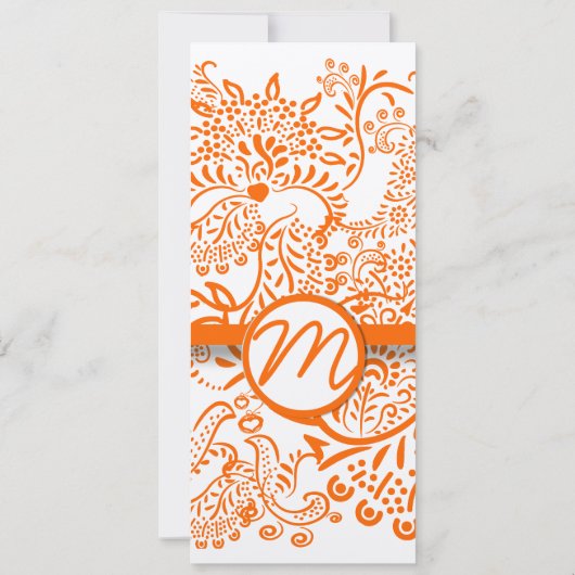 オレンジラブバード結婚式招待状 招待状 (裏面)