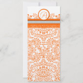 オレンジラブバード結婚式招待状 招待状 (裏面)