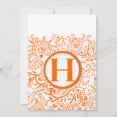 オレンジラブバード結婚式招待状 招待状 (裏面)