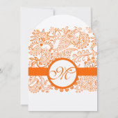 オレンジラブバード結婚式招待状 招待状 (裏面)