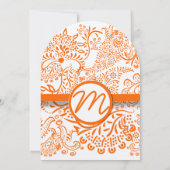 オレンジラブバード結婚式招待状 招待状 (裏面)