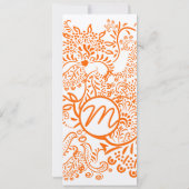 オレンジラブバード結婚式招待状 招待状 (裏面)