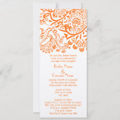 オレンジラブバード結婚式招待状 招待状 (正面)