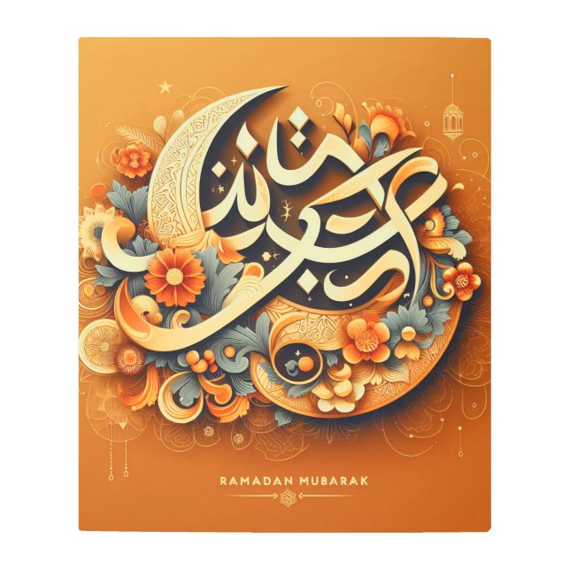 オレンジラモダンマダンムバラクメタルウォールアート メタルプリント (正面)