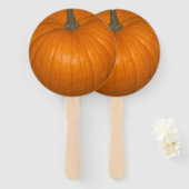 オレンジリアリスティックなカボチャ写真 ハンドファン (正面&裏面)