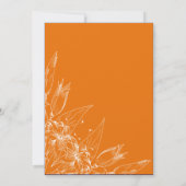 オレンジリエレガントリーフラワーブライダルシャワー 招待状 (裏面)