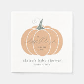 オレンジリッエレガントトルカボチャ秋ベビーシャワー スタンダードカクテルナプキン (正面)