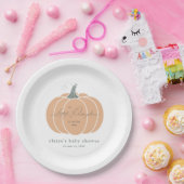 オレンジリッエレガントトルカボチャ秋ベビーシャワー ペーパープレート (パーティー)