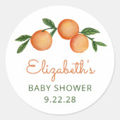 オレンジリトルかわいこちゃんシトラスベビーシャワースクエアスティック ラウンドシール (正面)