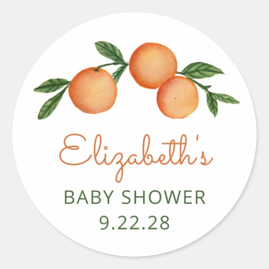 オレンジリトルかわいこちゃんシトラスベビーシャワースクエアスティック ラウンドシール (正面)