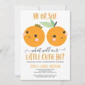 オレンジリトルかわいこちゃんシトラスモダンジェンダーリビール 招待状 (正面)