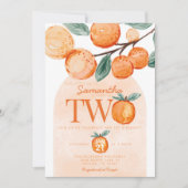 オレンジリトルかわいこちゃんターニング22歳の誕生日パーティー 招待状 (正面)