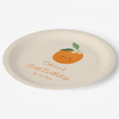 オレンジリトルかわいこちゃんバースデーパーティー ペーパープレート (アングル)