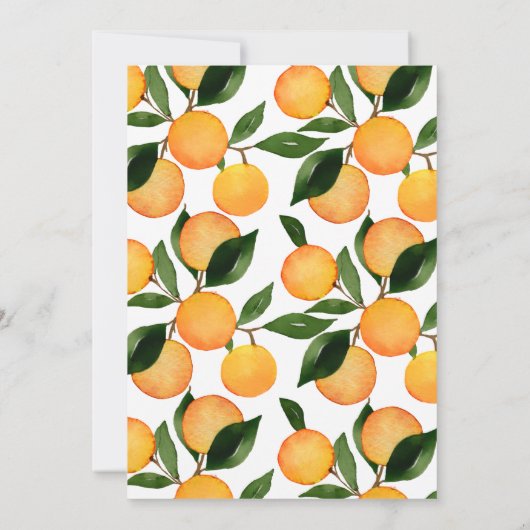 オレンジリトルかわいこちゃんファースト誕生日招待状 招待状 (裏面)