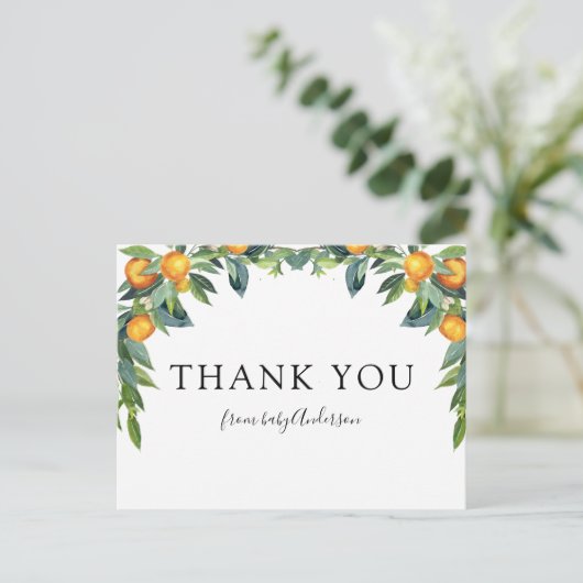 オレンジリトルかわいこちゃんベビーシャワーありがとう ポストカード (スタンド正面)