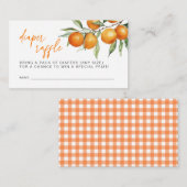 オレンジリトルかわいこちゃんベビーシャワーおむつラッフル エンクロージャーカード (正面/裏面)