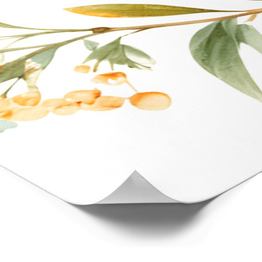 オレンジリトルかわいこちゃんベビーシャワーウェルカム ポスター (角)