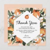 オレンジリトルかわいこちゃんベビーシャワーサンキューカード サンキューカード (正面/裏面)