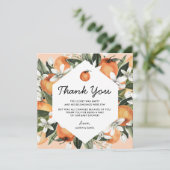 オレンジリトルかわいこちゃんベビーシャワーサンキューカード サンキューカード (スタンド正面)