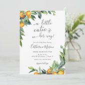 オレンジリトルかわいこちゃんベビーシャワー招待状 招待状 (スタンド正面)