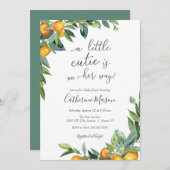 オレンジリトルかわいこちゃんベビーシャワー招待状 招待状 (正面/裏面)