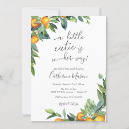 オレンジリトルかわいこちゃんベビーシャワー招待状 招待状